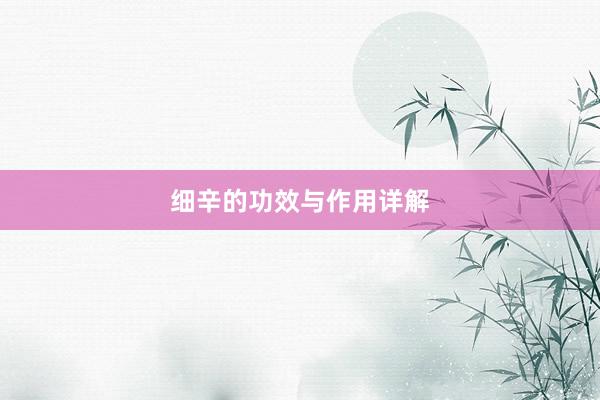 细辛的功效与作用详解